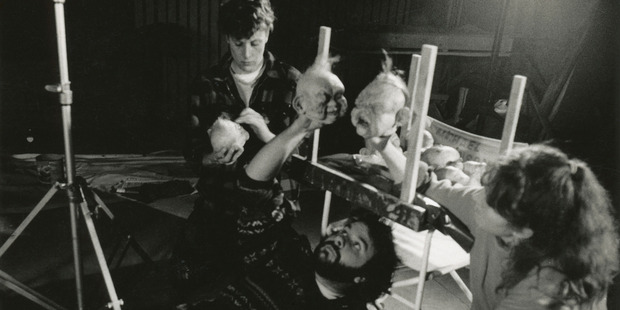 At work on the set of Brain Dead. Photo / Supplied