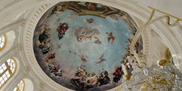 Murals like that of the Sistine Chapel adorn the walls. Photo / Chateau Louis XIV 