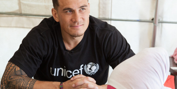 Sonny Bill Williams recently visited a Syrian refugee camp in Lebanon. Photo / Supplied, Christine Spring