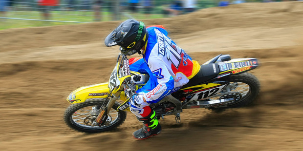 Suzuki's Rhys Carter (Mt Maunganui) won the Whakatane Summercross title in December and will be a front runner for the MX1 title. Photo / Greg Henderson Photography