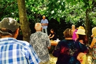 Raconteur Tim Coney entertains the crowds with a poem at Coney Wines. Raconteur Tim Coney entertains the crowds with a poem at Coney Wines.