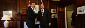 Australian Prime Minister Tony Abbott and New Zealand Prime Minister John Key ahead of bilateral talks at Government House. Photo / Doug Sherring
