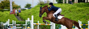 Tauranga's Samantha Morrison on Biarritz at the Mills Reef Classic last night. Photo / George Novak