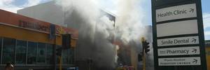 A fire has broken out at Westfield WestCity. Photo / via Facebook