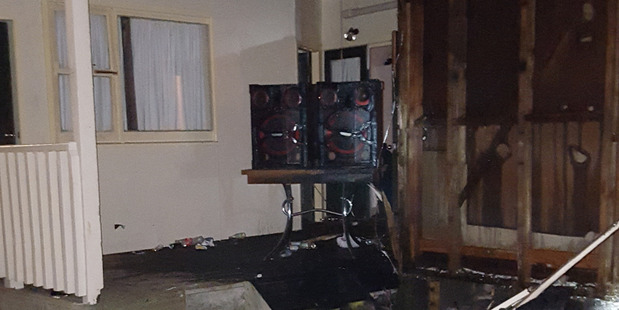 Police officers attempted to extinguish the flames before the fire service arrived to put the fire out. Photo / Supplied