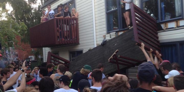 Loading The balcony before it collapsed. Photo / Tom Olorenshaw