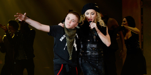Madonna with her son Rocco onstage during her MDNA tour in 2012. Photo / Getty Images