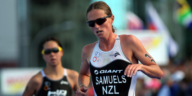 Nicky Samuels during the Barfoot & Thompson ITU World Triathlon Women's Race 2013. Photo / Getty Images