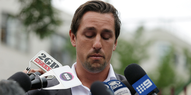 Mitchell Pearce fronts the media after his Australia Day behaviour landed him in trouble.