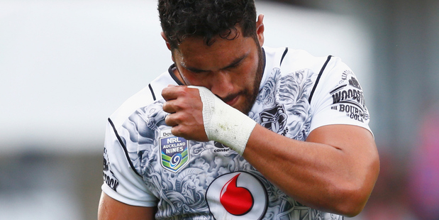 Warriors centre Konrad Hurrell has been linked to a big money deal with the Gold Coast Titans. Photo/Getty.