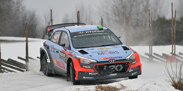 Hayden Paddon during Day One of the WRC Sweden. Photo / Getty Images