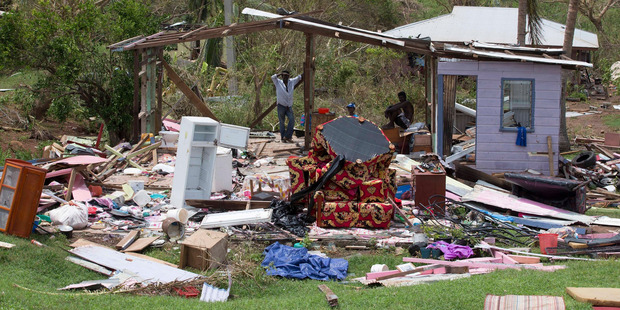 A destroyed home south of Rakiraki, after Cyclone Winston hit Fiji and caused loss of lives and extensive damage. Photo / Brett Phibbs