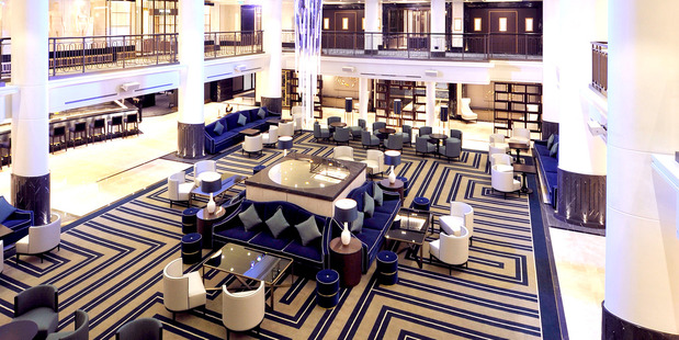 The atrium of the 3600-passenger monolith Britannia.