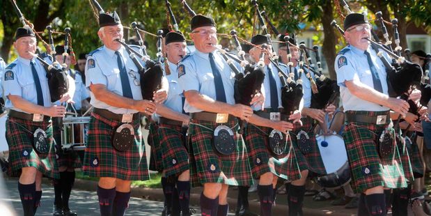 PIPES: The Auckland police pipe band performed at the Central North Island Highland Pipe Band Competition over the weekend. PHOTO/BEN FRASER