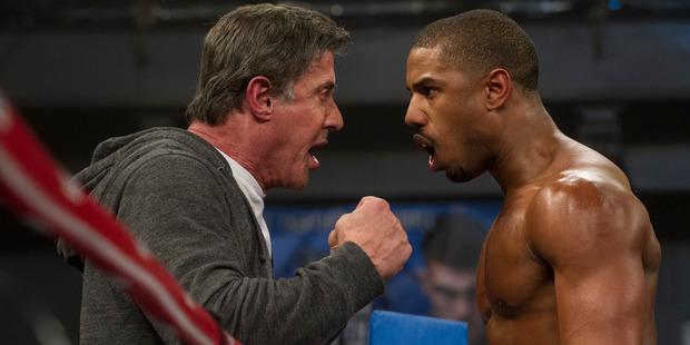Michael B. Jordan and Sylvester Stallone in Creed. Photo / Supplied