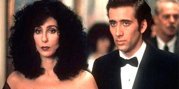 Cher and Nicolas Cage in Moonstruck.