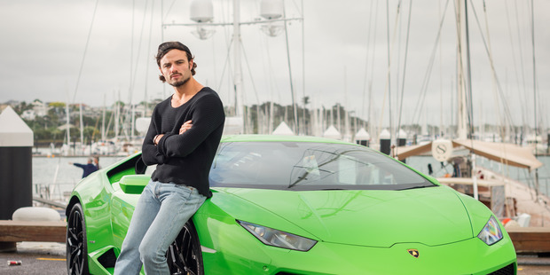 Actor Josh McKenzie, drives a Lamborghini Huracan on Filthy Rich.