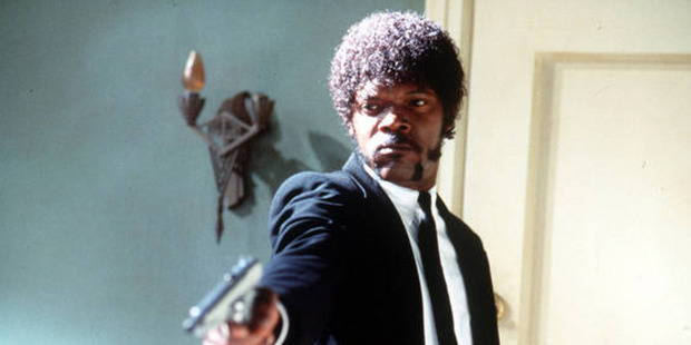 Samuel L Jackson in Pulp Fiction.