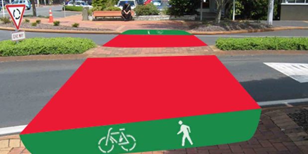 An Artist's impression of the new red painted Green Corridor.