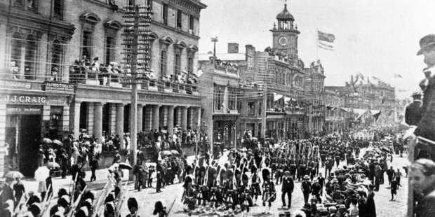 In 1901, all New Zealanders were also British citizens and very few women worked. Photo / New Zealand Herald Archive