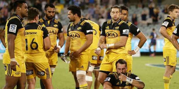 The Hurricanes during their loss to the Brumbies. Photo / Getty