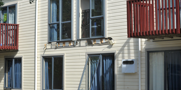 The flat minus its balcony. Photo: Christine O'Connor/Otago Daily Times