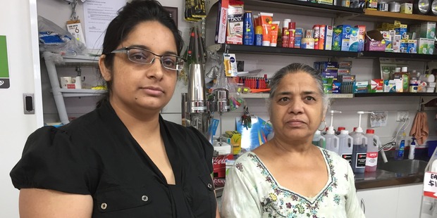 Tejinder Kaur, and mum Surinder Kaur, of the Waitakaruru Country Store owner are saddened by the toddler's death. Photo / Belinda Feek