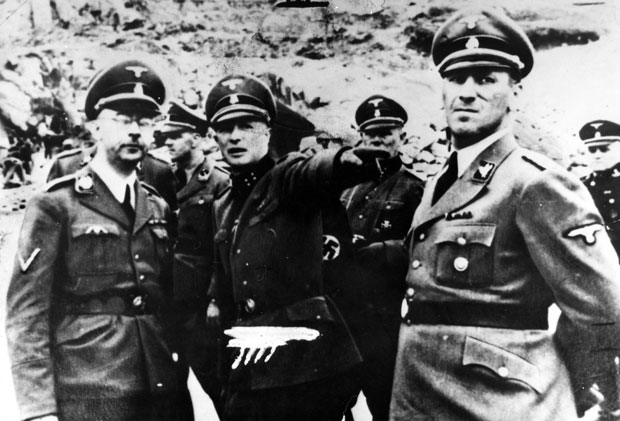 Heinrich Himmler (left) and Ernst Kaltenbrunner visit a concentration camp. Photo / Getty Images