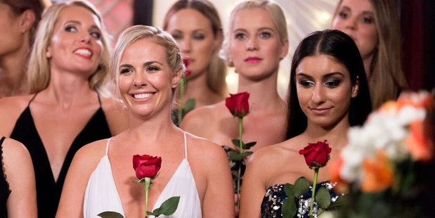 Papamoa woman Lara Christie (left) with another The Bachelor New Zealand contestant Naz Khanjani, who has quickly become known as the trouble-maker.