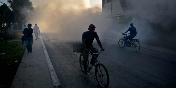 Fumigators have sprayed in Pinar del Rio, Cuba, to kill Aedes aegypti mosquitoes. Photo / AP