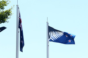 The New Zealand flag and the contender flying at Baycourt in Tauranga. Photo / File