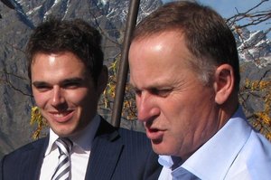 Prime Minister John Key with Todd Barclay in 2014.