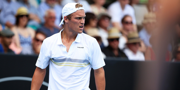 Finn Tearney playing at the 2016 ASB Classic. Photo / Getty Images