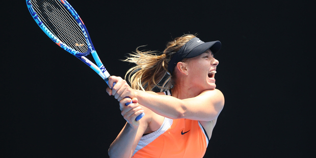 Maria Sharapova plays a backhand during day nine of the 2016 Australian Open. Photo / Getty Images
