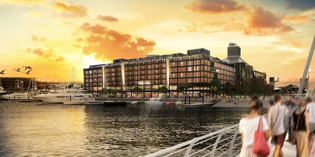 An artist impression of the new Hyatt Hotel being built on Auckland's waterfront.