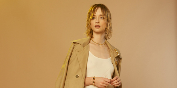 Liam Aleatory trench top, sonic top, sonic skirt and Ruby Lila heels.