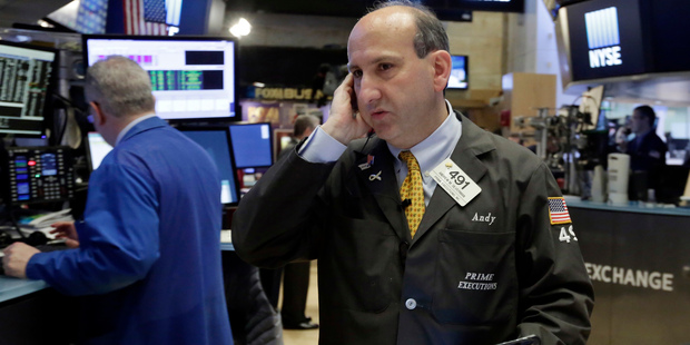 Trader Andrew Silverman works on the floor of the New York Stock Exchange. File photo / AP