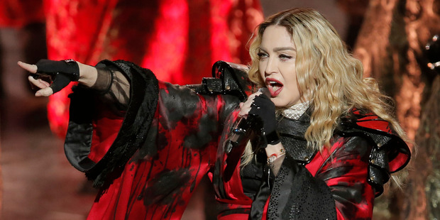 U.S. singer Madonna showed up late in Auckland for her Rebel Heart World Tour concert. Photo / AP
