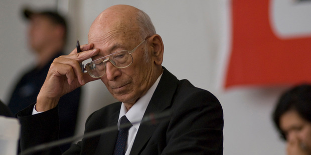 Ranginui Walker a member of the six person Waitangi Tribunal panel which began hearing the combined Ngapuhi Waitangi Treaty claims. Photo / NZPA