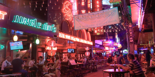 Red light district in Bangkok, Thailand.