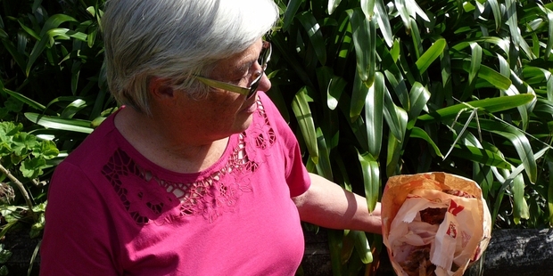 Christine McDonagh could have just put the KFC litter in the bin but instead became a rubbish detective. Photo / Supplied