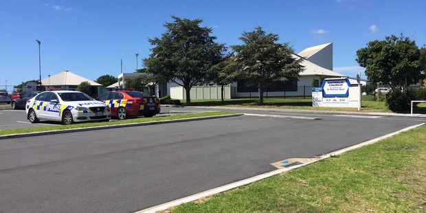 Police presence at St Thomas More Catholic School in Mount Maunganui after a bomb threat was received. Photo/George Novak