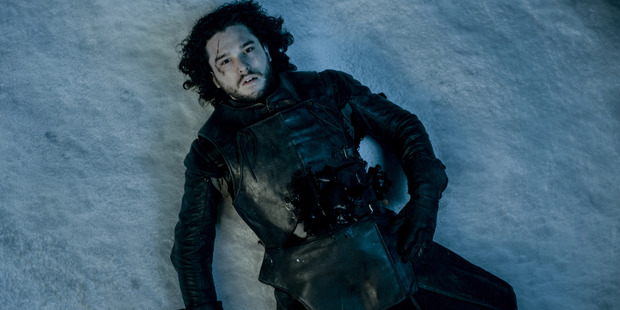 Jon Snow was stabbed by the men of the Night's Watch and left for dead at the end of season five. Photo / HBO