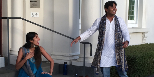 Prayas Theatre Company entertain during the White Night Art Bus trip.