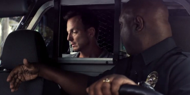 A scene from the TV show Flaked.