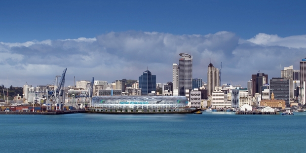 Originally touted as a possibility for the 2011 Rugby World Cup, the idea of a stadium on Auckland's waterfront has gained traction again. Picture / Getty Images