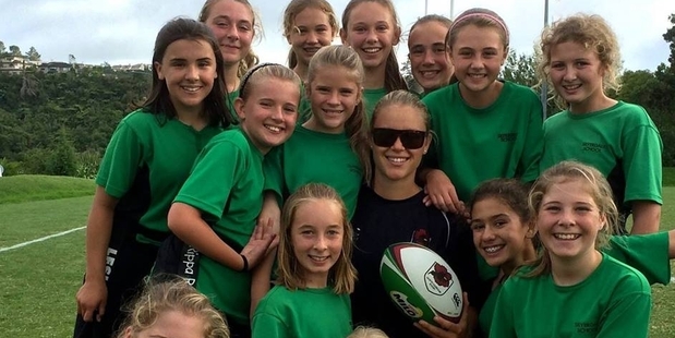 Black Fern Chelsea Alley is helping drive growth in girls' rugby in North Harbour.