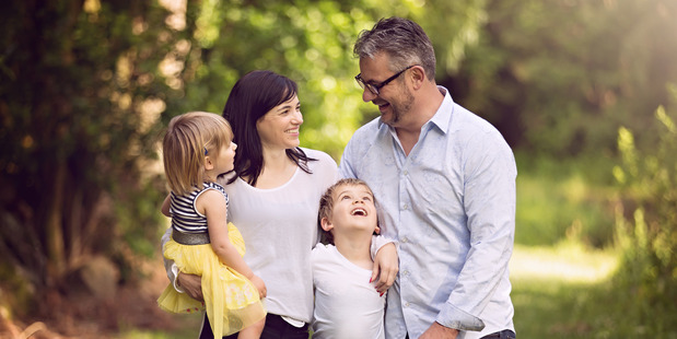 Andrea Cummerfield and Andrew Nalder with their children Mia and Mackay.