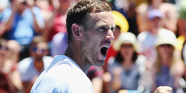 Michael Venus during the ASB Classic. Photo / Getty Images