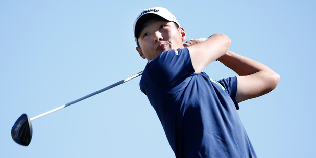 Danny Lee tees off during the Waste Management Phoenix Open. Photo / Getty Images